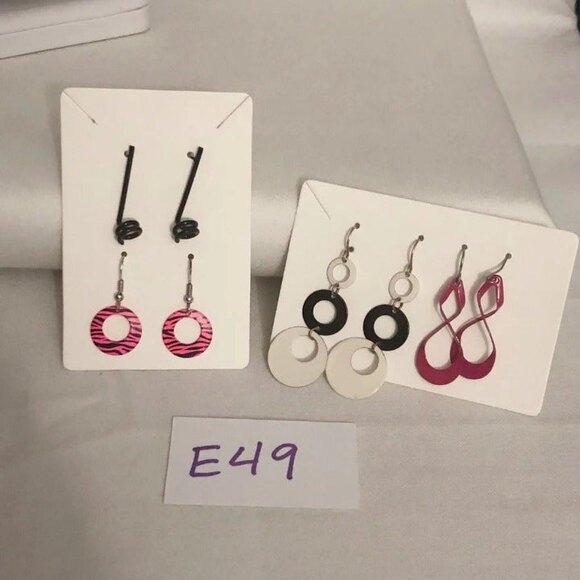 Retro 80's Style Fashion Earrings 4 Pairs - Picture 8 of 9